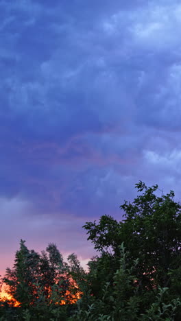 Lightning with dramatic clouds. View of clouds and thunder lightnings and storm Vertical video