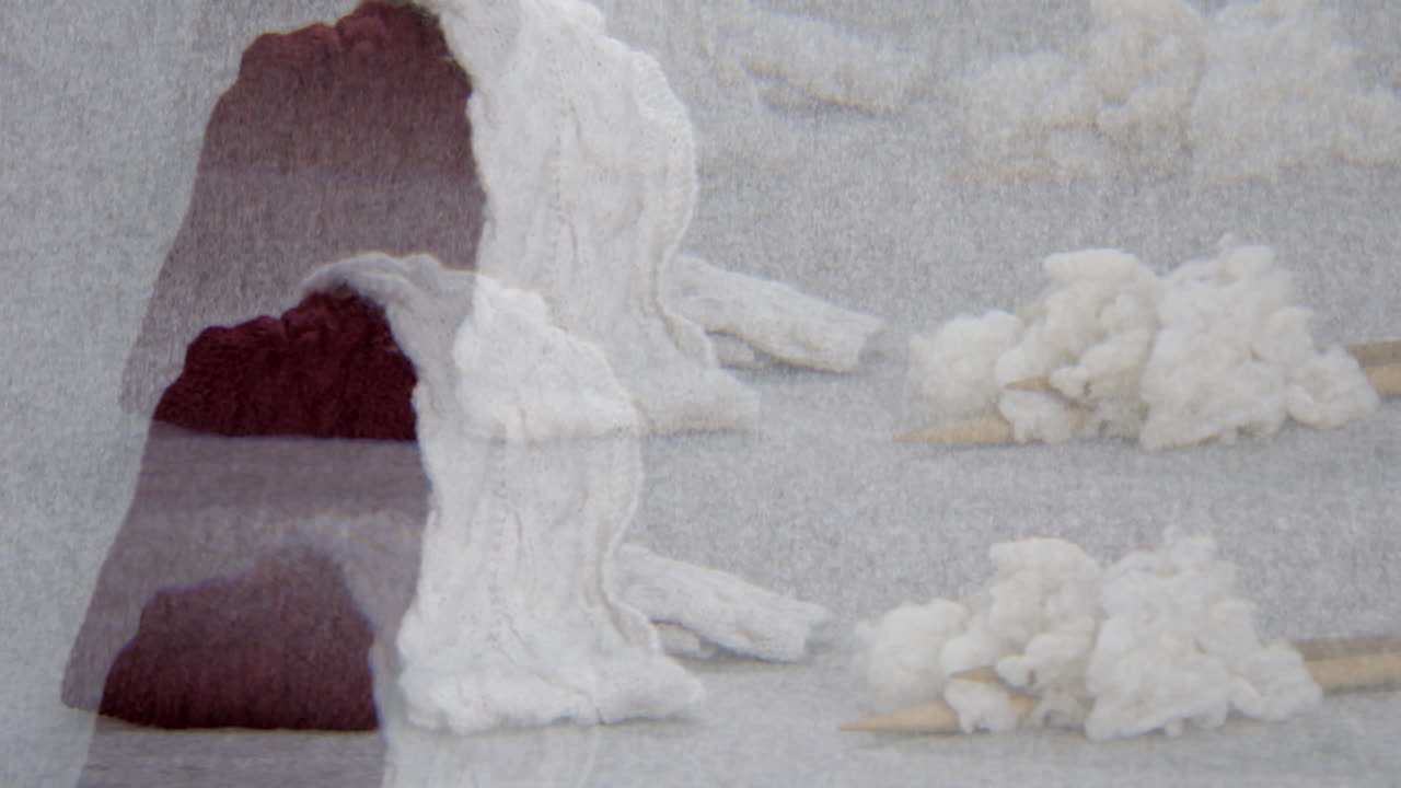 Surrealist take of raw wool and knitted sweater