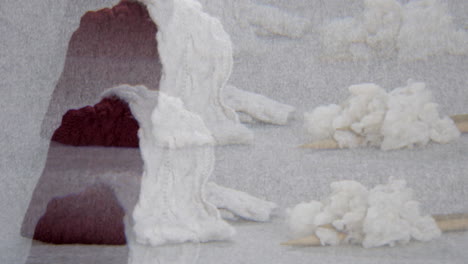 surrealist take of raw wool and knitted sweater