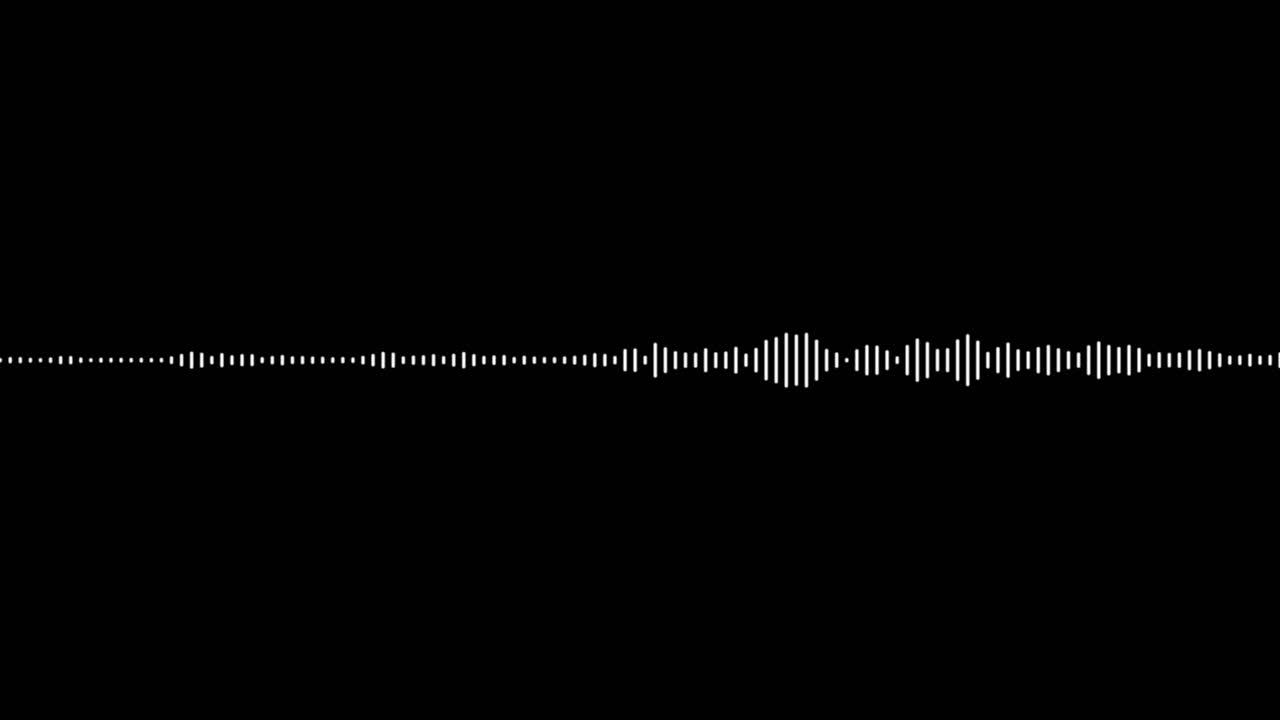 White on black audio visualization effect animation