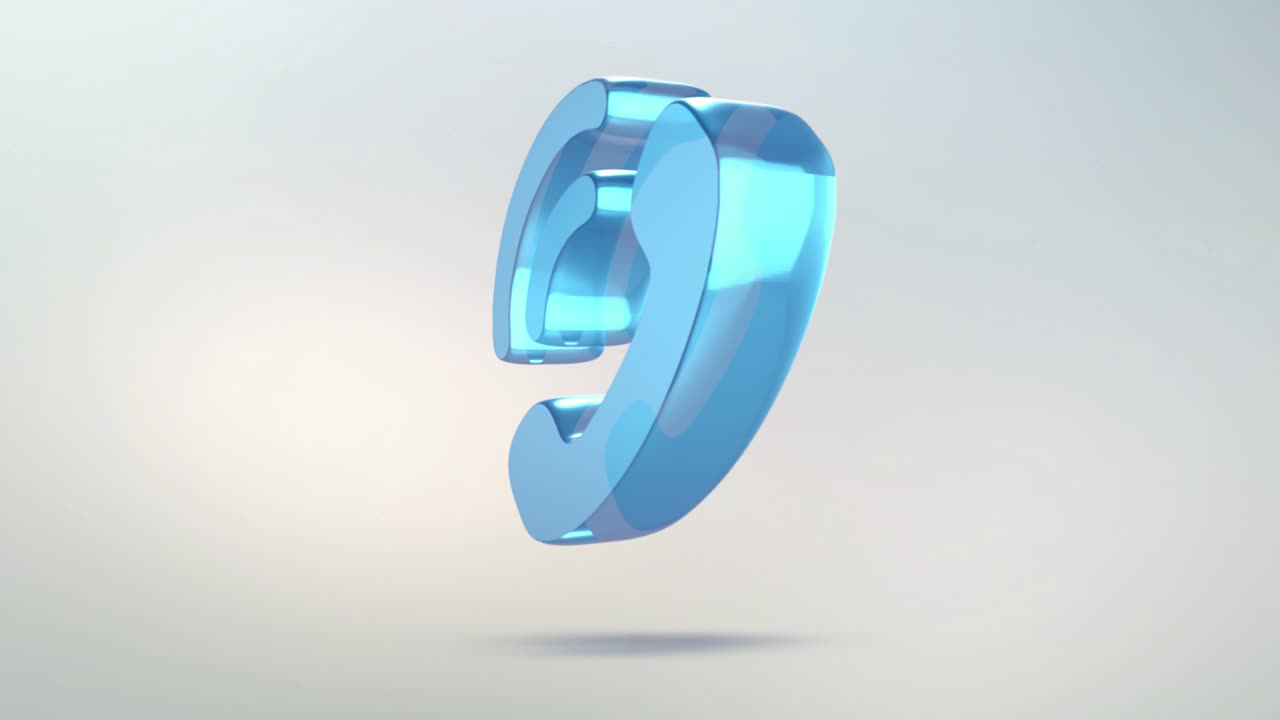el icono del teléfono está hecho de vidrio. icono de teléfono giratorio translúcido con canal alfa de color azul verde. símbolo de bucle sin costuras figura 3d