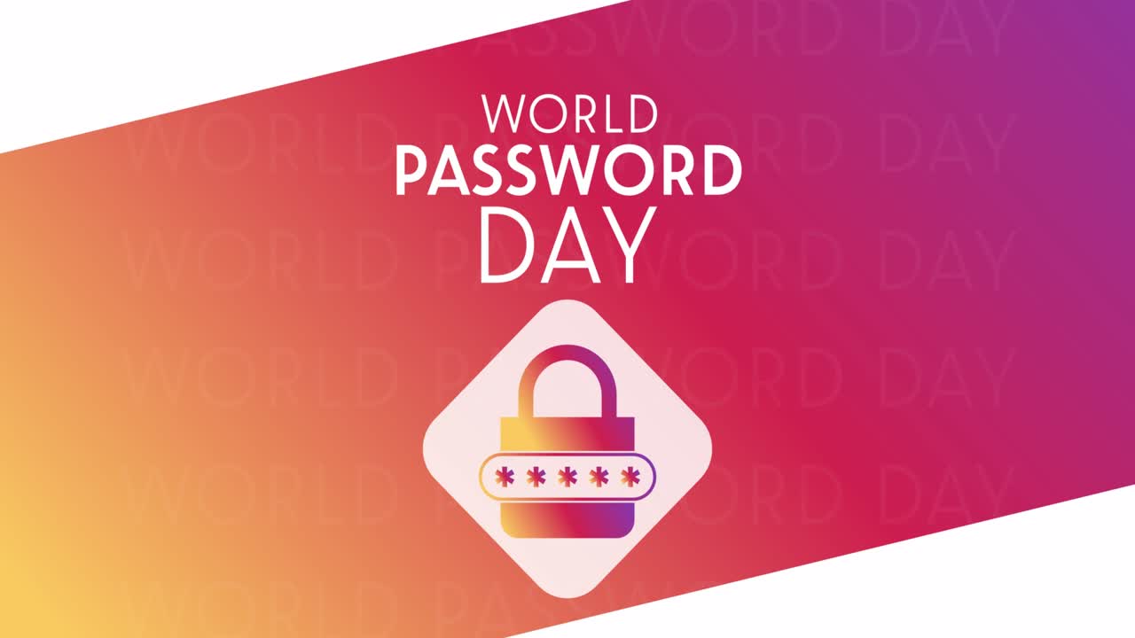 el día mundial de las contraseñas. hd, imágenes en 4k. diseño de movimiento, animación de vacaciones, video en bucle.