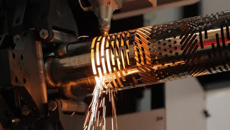 cnc laser cutting of metal, modern industrial technology.