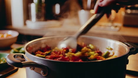 cooking a vegetable stir-fry