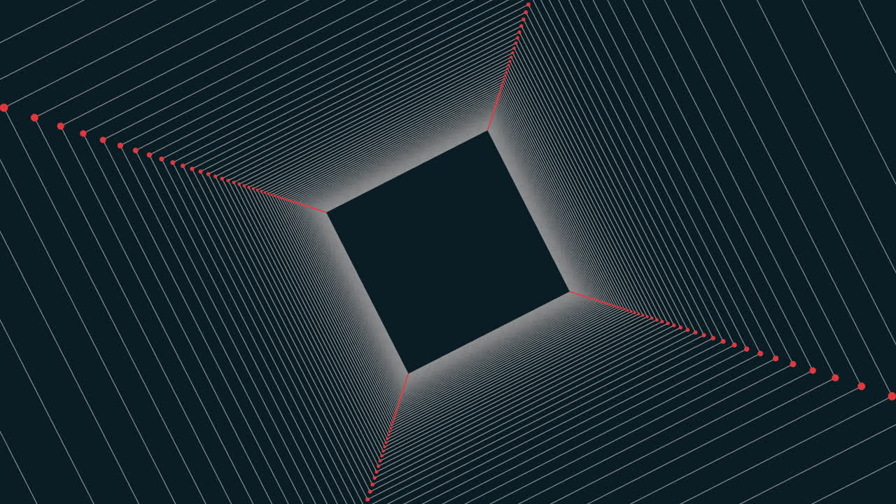 눈에 띄는 빨간 선은  바탕에 검은 사각형으로 터널 같은 구조를 만니다.