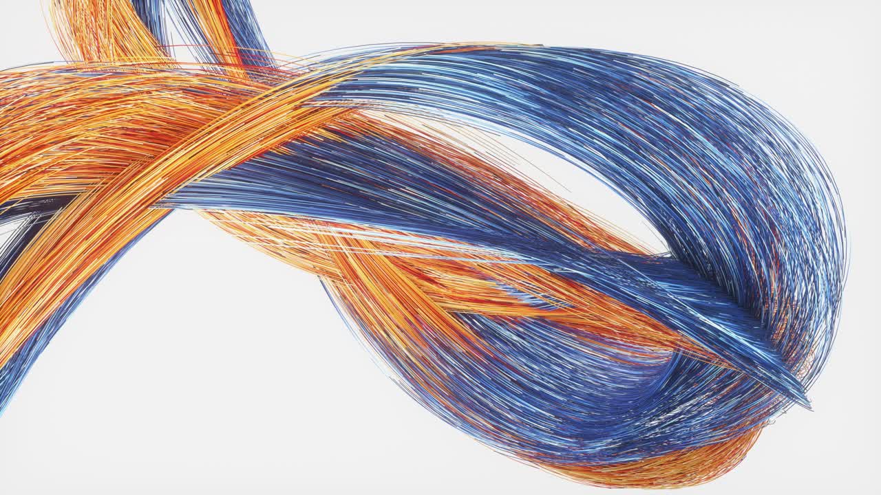 líneas de color fluidas, líneas cruzadas, renderización 3d.