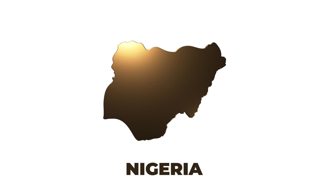 Nigeria Map Showing Up Intro By Regions 4k animated Nigeria map intro background with countries appearing and fading one by one and camera movement