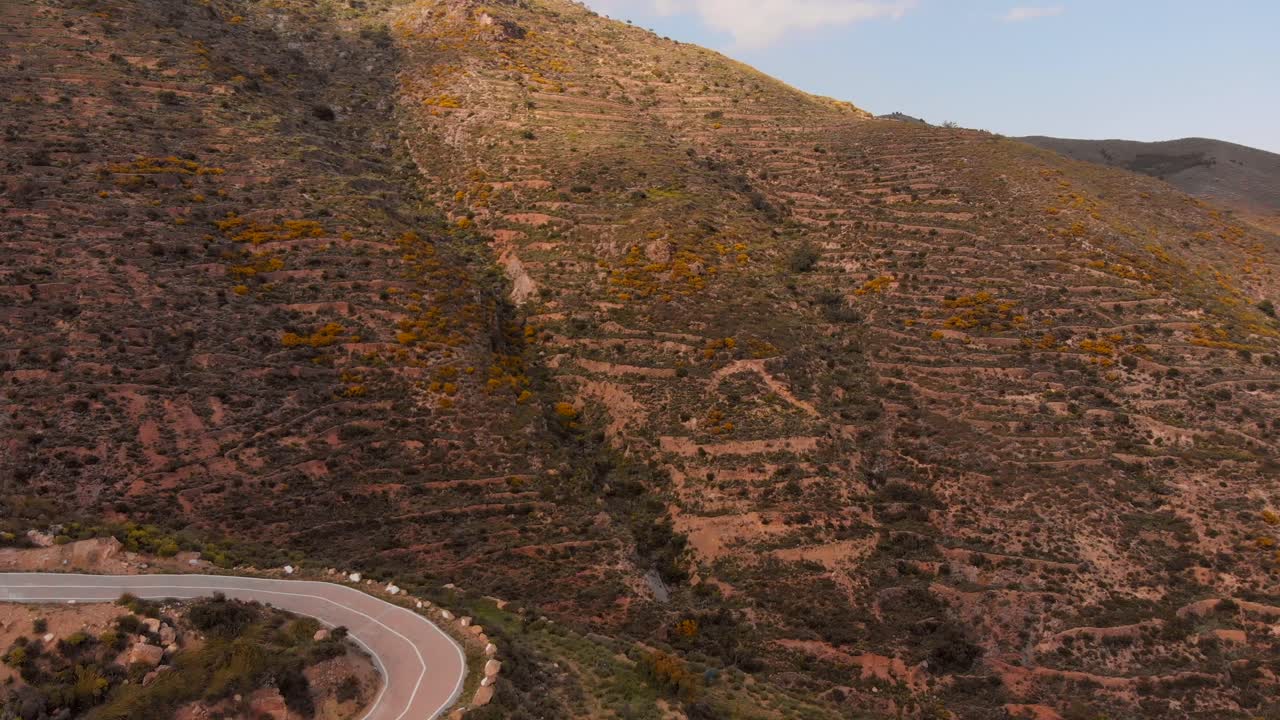 las montañas cerca de almería en el sur de españa, tiro aéreo