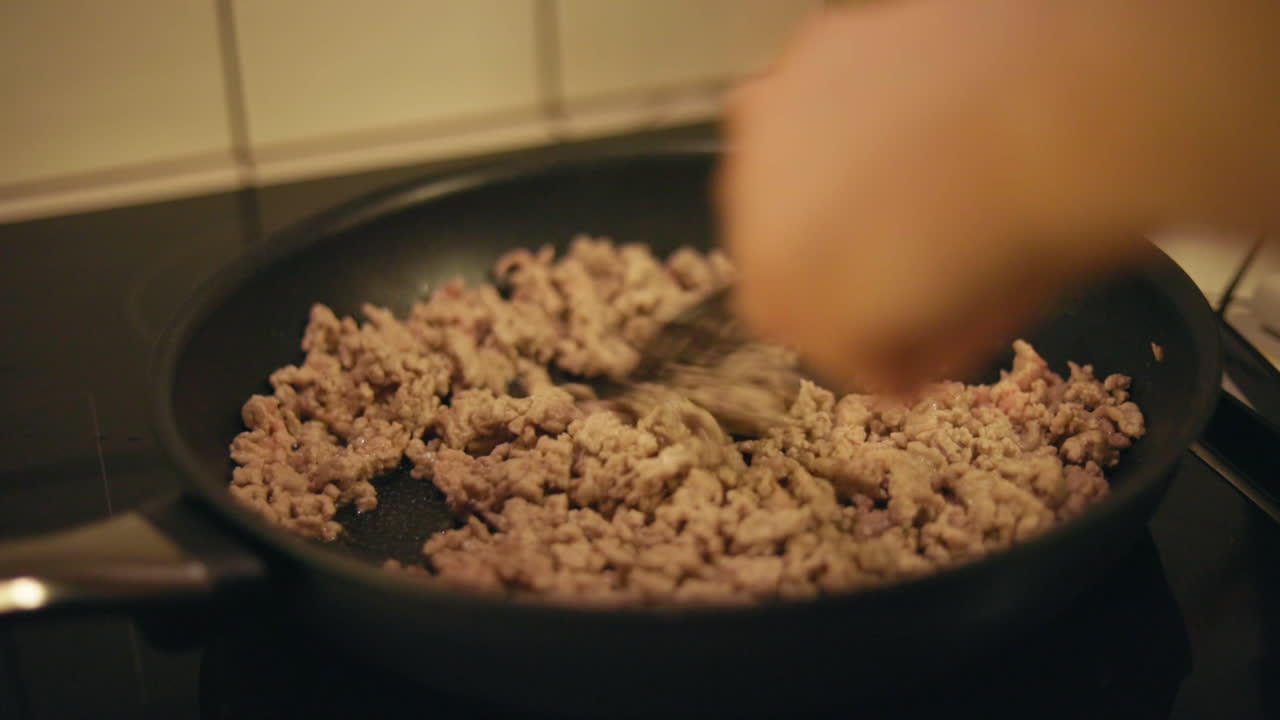 Cooking Ground Meat in a Pan