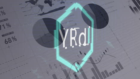 animación de texto nft sobre procesamiento de datos financieros en fondo blanco