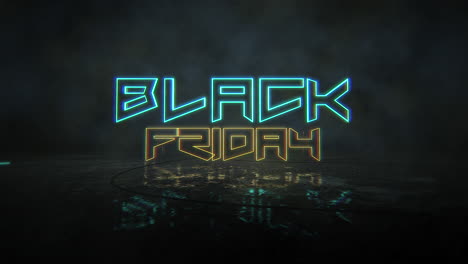 animation intro text black friday and cyberpunk animation background with neon lights 2