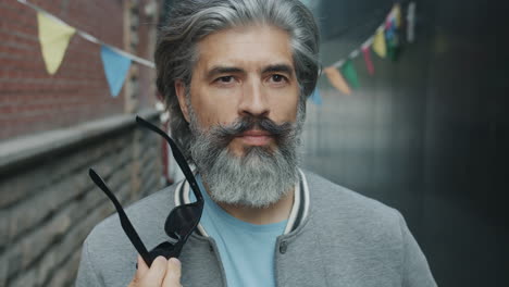 mature man in urban setting