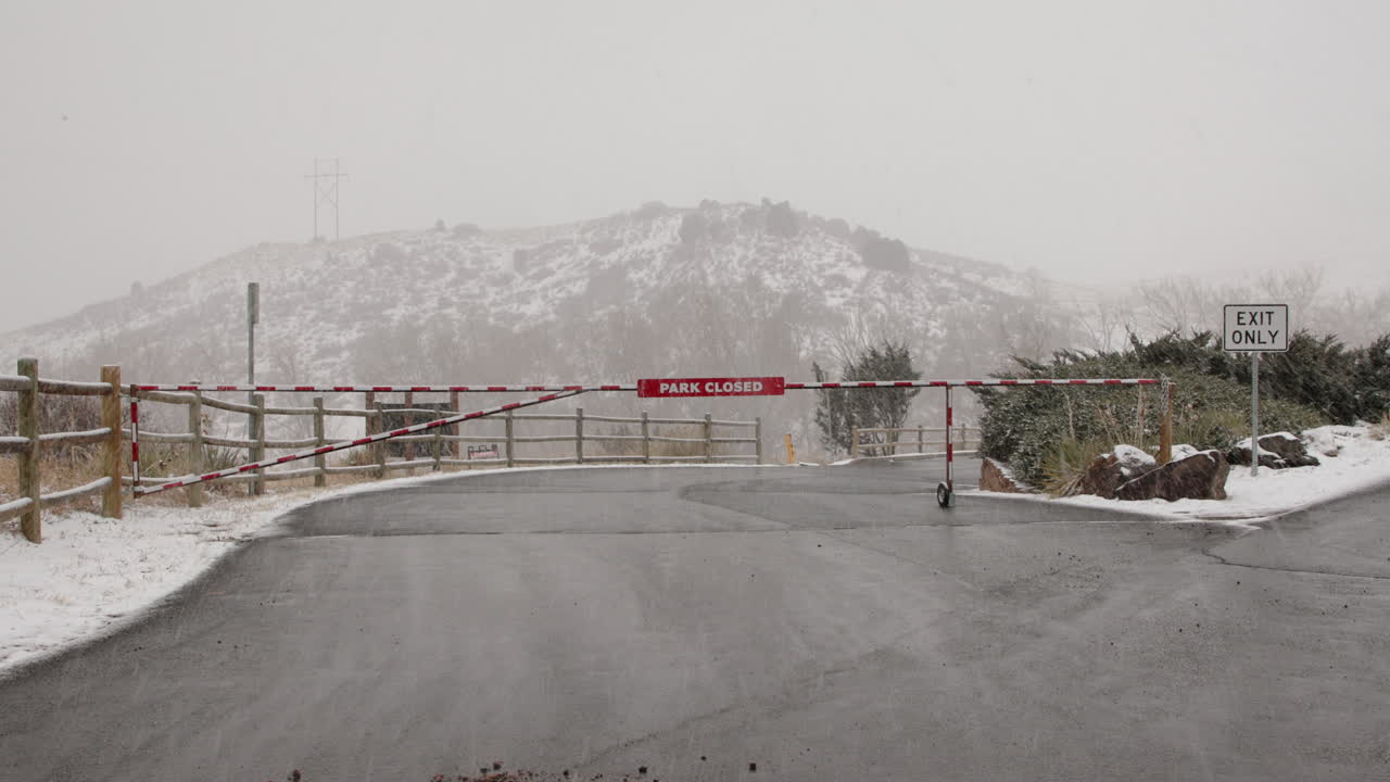 Parking lot closed due to snow storm