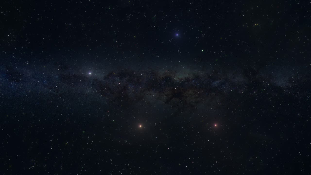 Flying Through a Dense Star Field in the Depths of Space Towards the Galactic Core as Stars Pass By