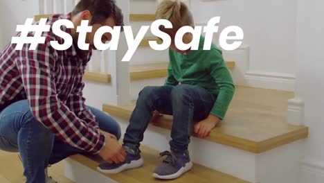 Animación-Del-Texto-Stay-Safe-Sobre-Padre-E-Hijo-En-Casa.