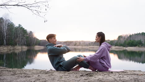 couple exercising outdoors