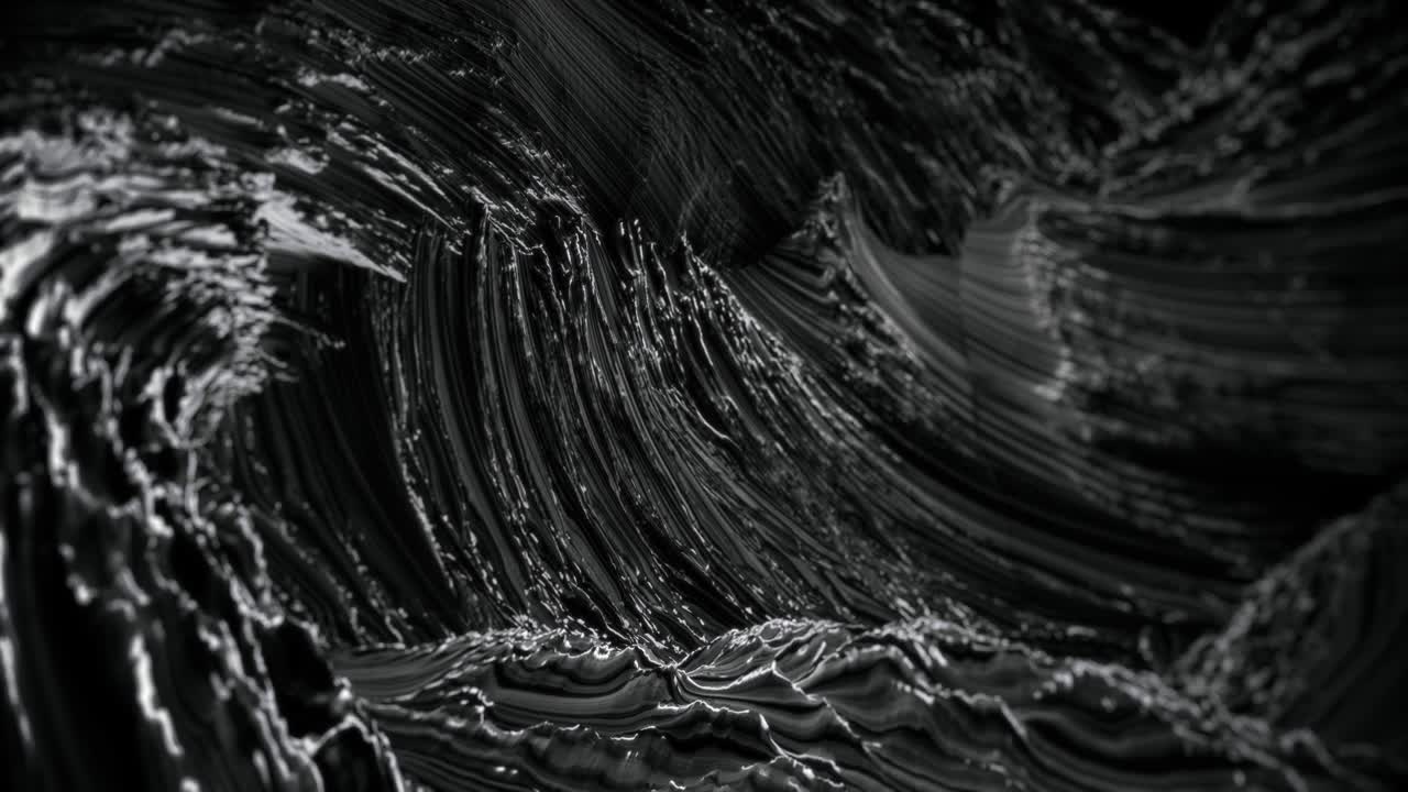 Black and White Modern Abstract Looping Topographical Texture Background Loop