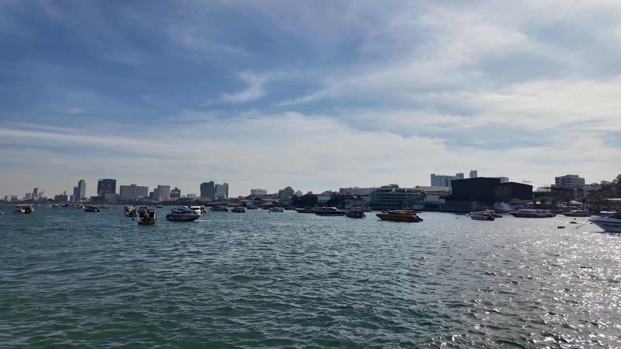 Pattaya bay port city building skyline view Thailand tourist destination Southeast Asia