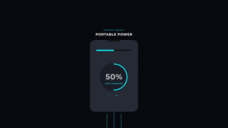 Digitale Animation zur Smartphone-Akku-Schnellladung