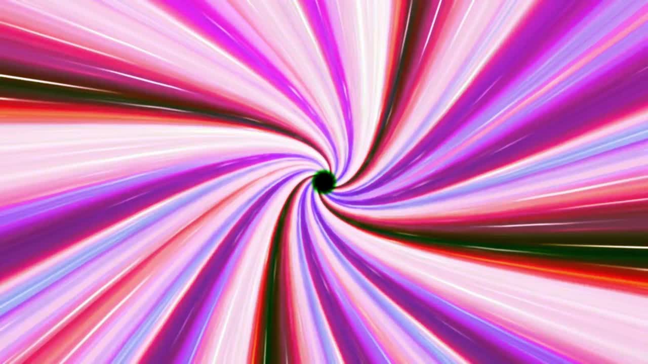 Animazione effetto linee di velocità colorate isolate su sfondo nero