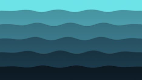 blue waves paper cut out effect, seamless looping background animation