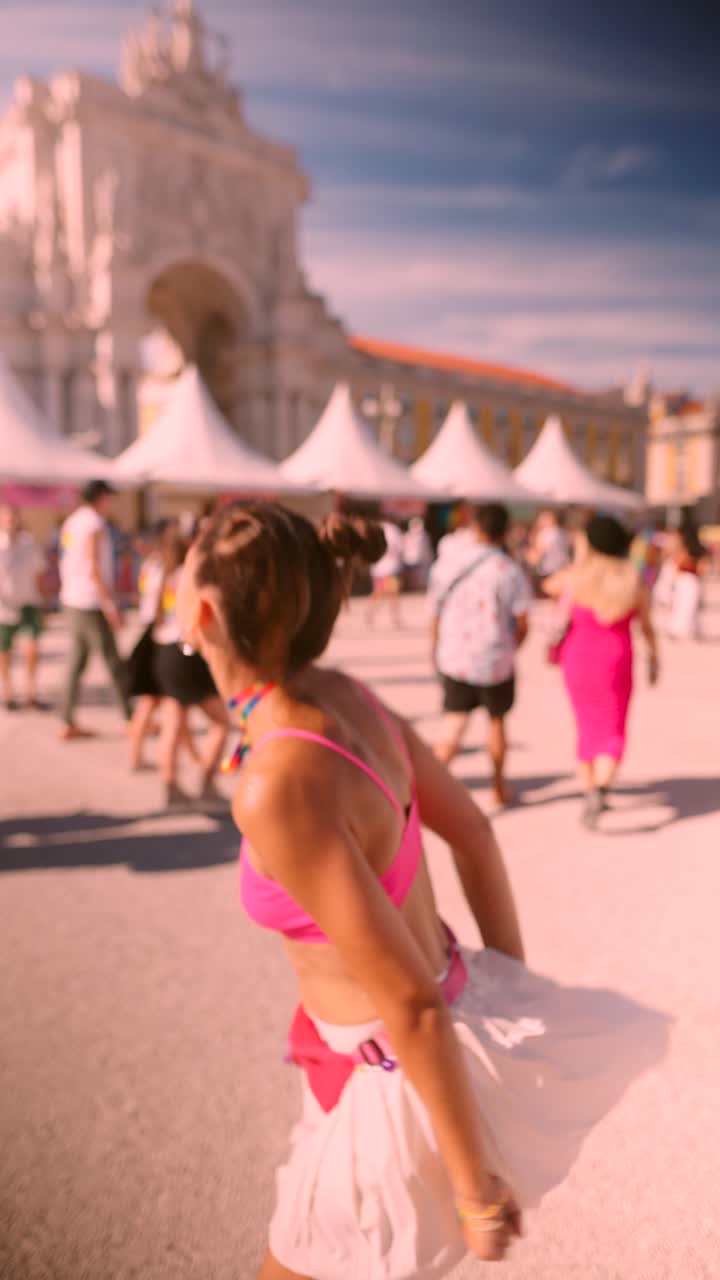 Woman at a Pride Festival in a City
