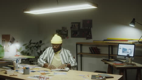 creative designer working on project in studio