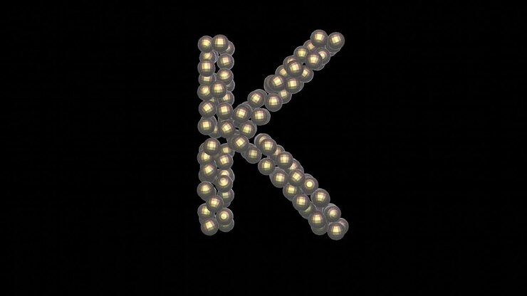 Lettera K del font a tema palla da discoteca