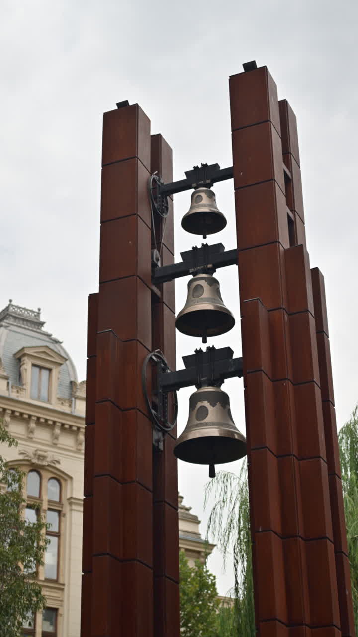 The bells of the Saint Demetrius Church in Bucharest, Romania. Vertical