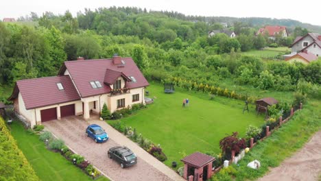 Flight-over-green-meadow-in-Kolbudy-in-pomeranian-district