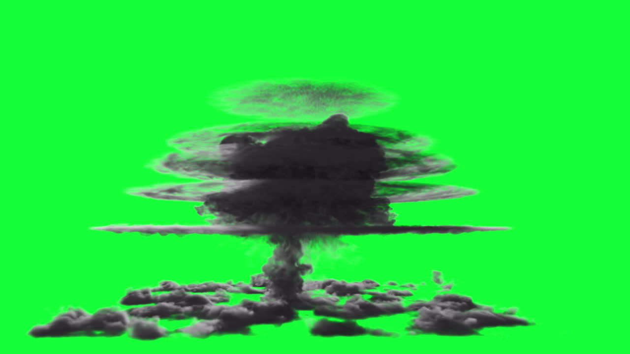 Nuclear Explosion on Green Screen | Premium Stock Video Footage