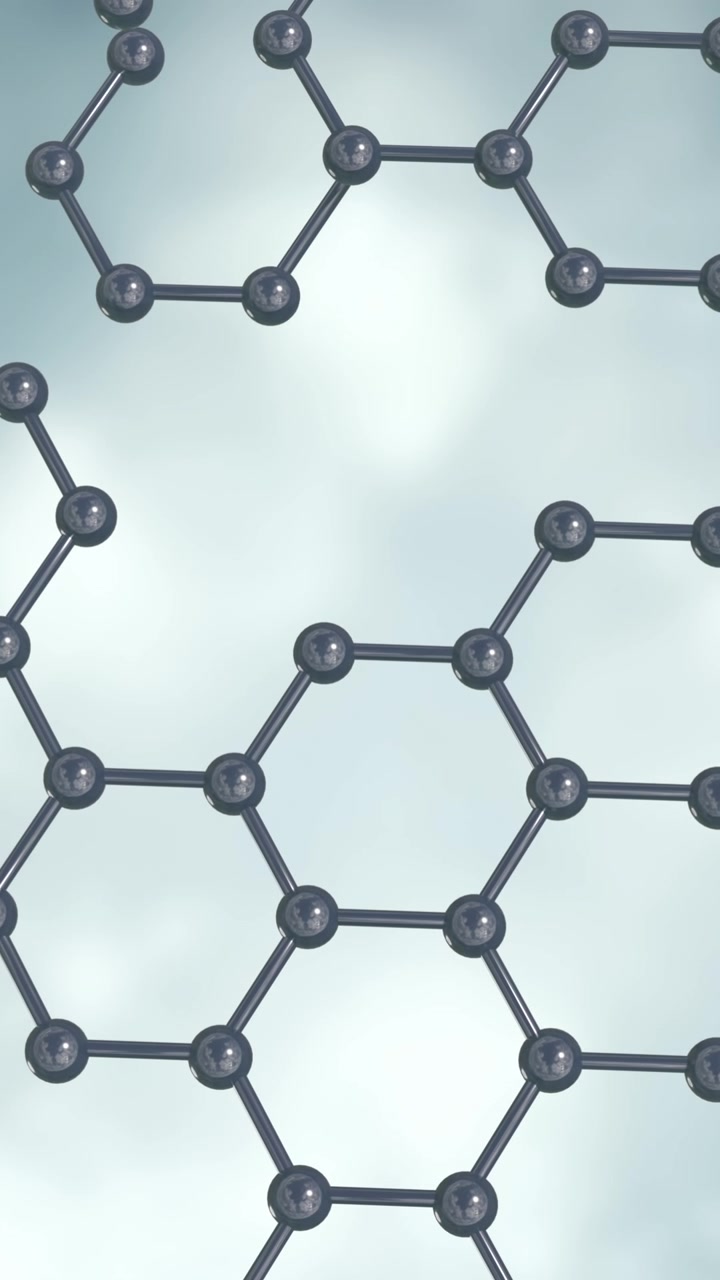 Animation of 3d micro of molecules on grey background