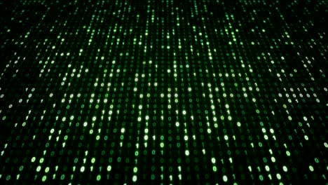 cyberspace digitale futuristico astratto con cifre di codice binario animazione verde sfondo matrice