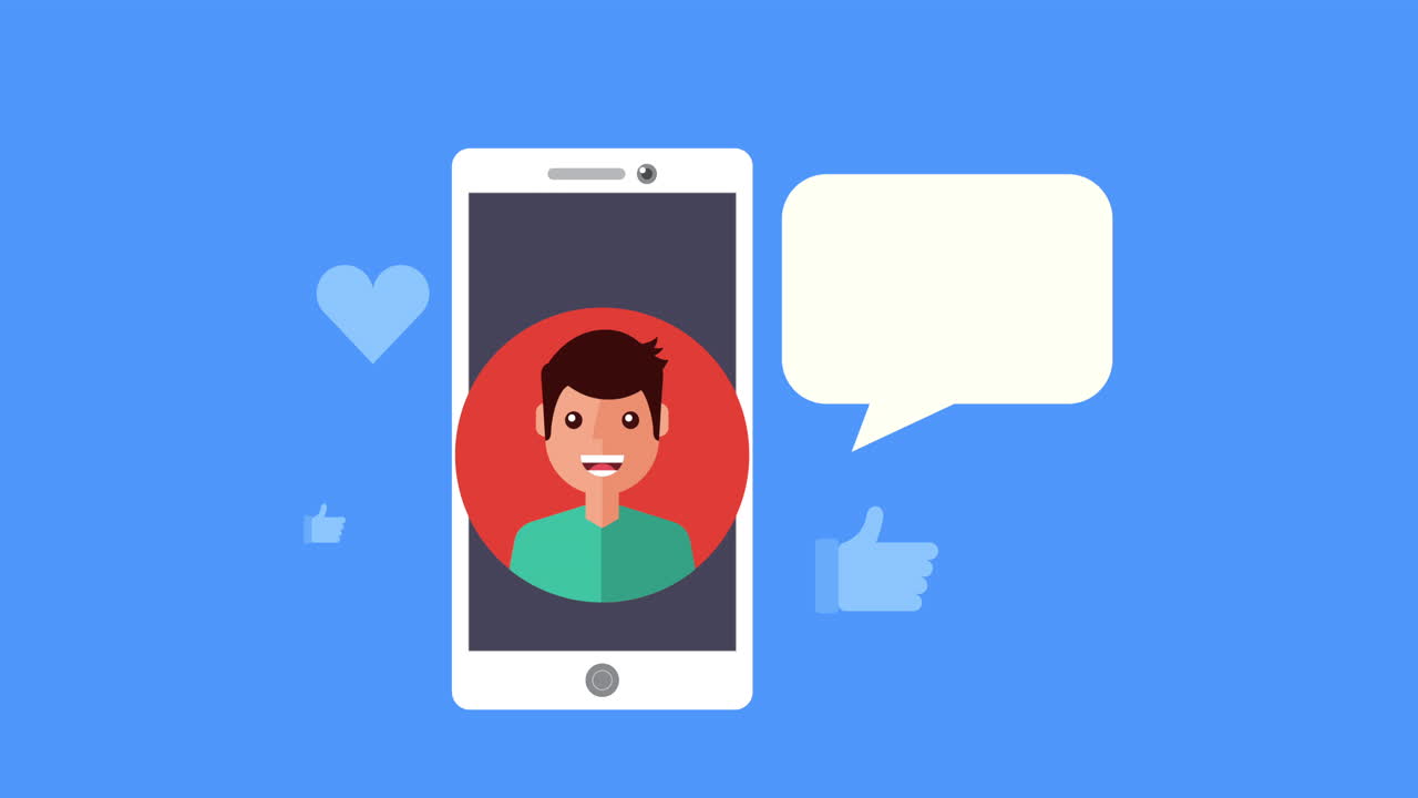 스마트 폰과 인간을 가진 소셜 미디어 기술