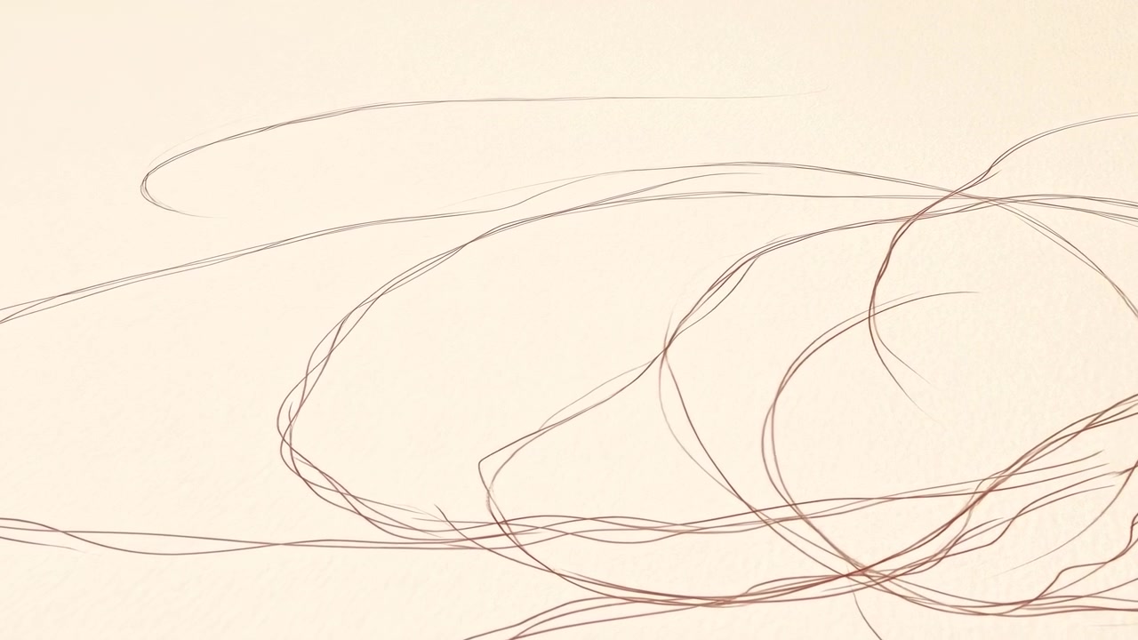Pencil Contour Study Of Reclining Figure, Sequential Gesture Sketches On Cream Paper Showing Evolving Lines