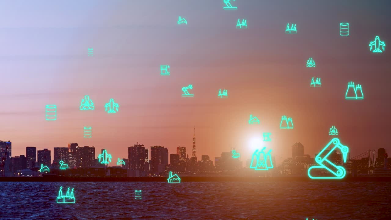 스마트 시티, 디지털 세계, 글로벌 커뮤니케이션 네트워크 개념, 6g 비즈니스 그래프, 글로벌 비즈니스