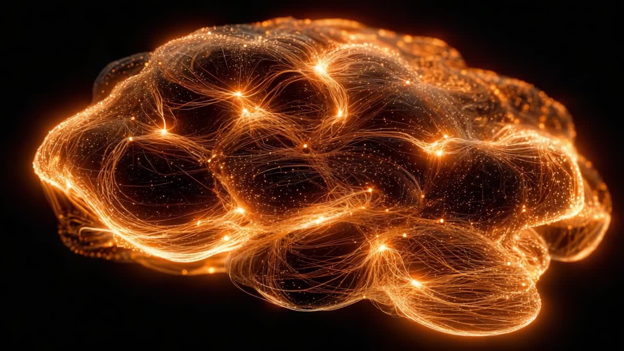 A Stunning Visualization of Complex Neural Networks within the Brain: Exploring the Intricate Patterns and Connections of Neural Activity Represented through Light