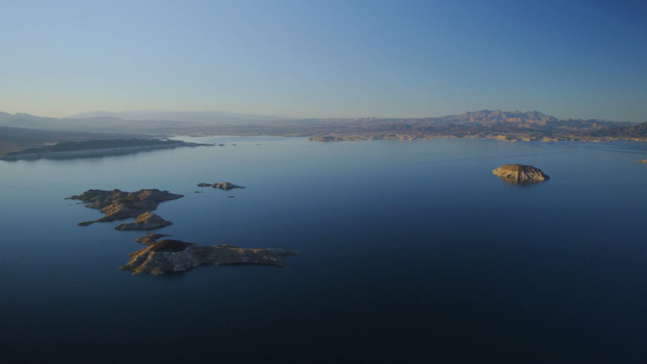 Aerial view of islands in Lake Mead Nevada