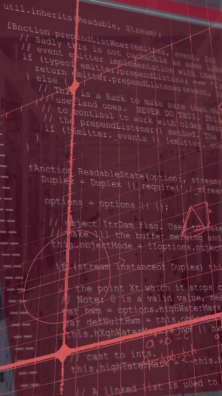 Animation of mathematical equations and data processing over server room