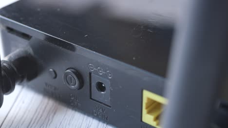 close-up of a router's back