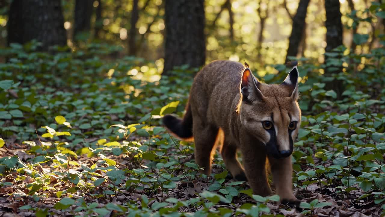 Caracal in una foresta