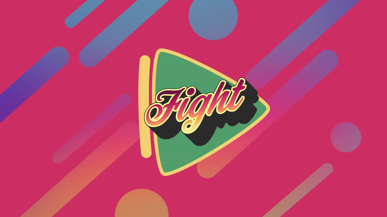 분홍색 배경에 싸움 텍스트와 선의 애니메이션