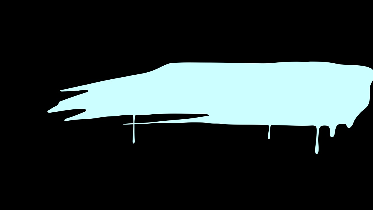 Animated Light Blue Paint Brush Stroke Reveal on Black Background