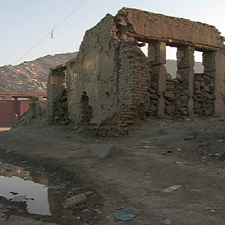 Un quartiere bombardato a Kabul, Afghanistan 1