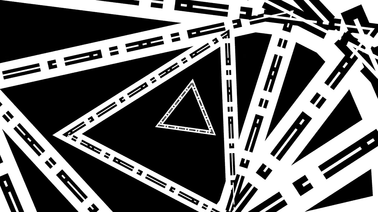 Animazione astratta di un tunnel geometrico in bianco e nero