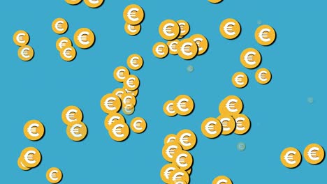 Euro-dollar-coin-money-animation-sign-symbol-moving-up-motion-graphics-on-green-screen