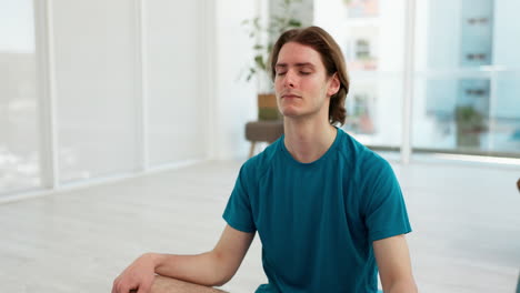 man, yoga and relax in meditation