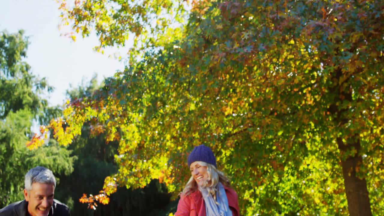 счастливая семья играет.