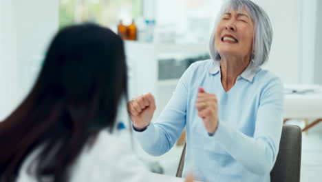 atención médica, celebración y buenas noticias