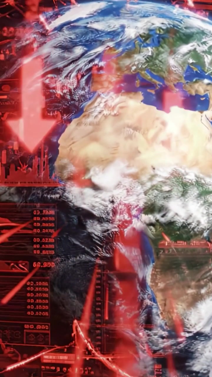 Eine beeindruckende visuelle Darstellung der Erde, die geografische Muster und Datentrends hervorhebt und die Vernetzung von Natur und Technologie in unserer globalen Landschaft betont